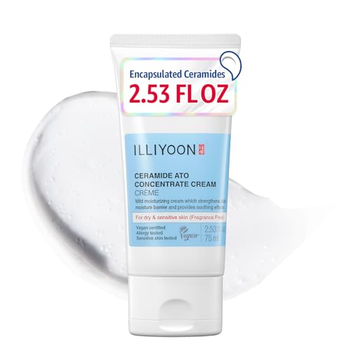 Illiyoon Ceramide Ato Concentrate Cream Moisturizer for Dry Sensitive Skin 100hr Lasting Hydration For Face Body Gentle for Infants Moisture Barrier Repair Vegan Certified 253 floz - Image 1