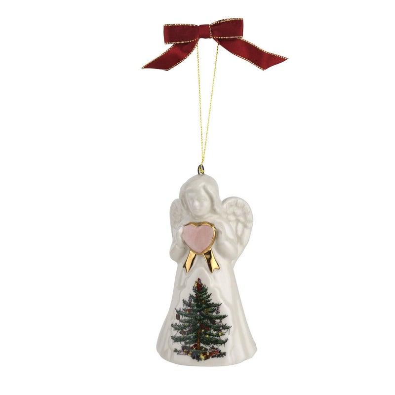 سبود Spode Christmas Tree Collection Ornament Ornament | شنق ملاك عيد الميلاد زخرفة | منزل العطلة د؟ كور | زخرفة الديكور الشجرة | يقيس 3 بوصات مصنوعة من الأواني الفخارية الجميلة - Image 1