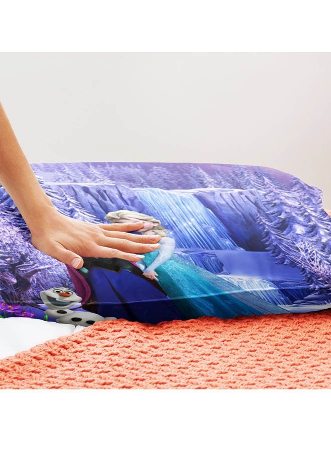 Cartoon Frozen pattern bedding three-piece set of soft microfiber polyester sheets including cover and two pillowcases (size 150cmX200cm)  - Image 5