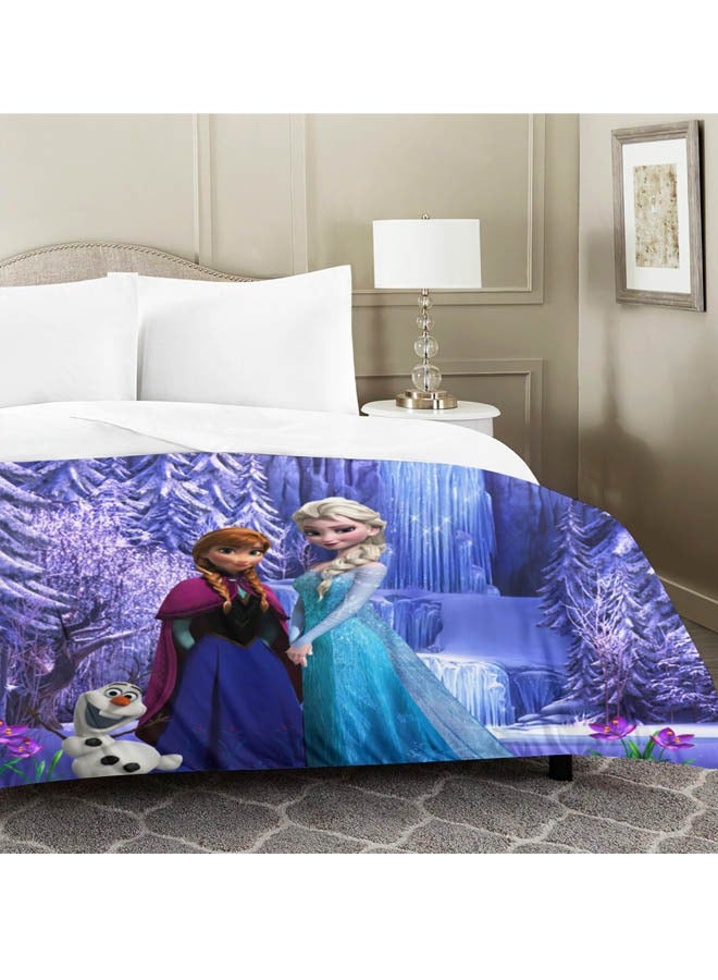 Cartoon Frozen pattern bedding three-piece set of soft microfiber polyester sheets including cover and two pillowcases (size 150cmX200cm)  - Image 3