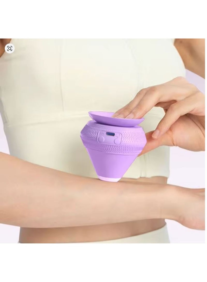 أداة مساج سيليكونية على شكل كرة قابلة للشحن عبر USB، تعمل بالاهتزاز لتخفيف آلام العضلات والاسترخاء. - Image 1