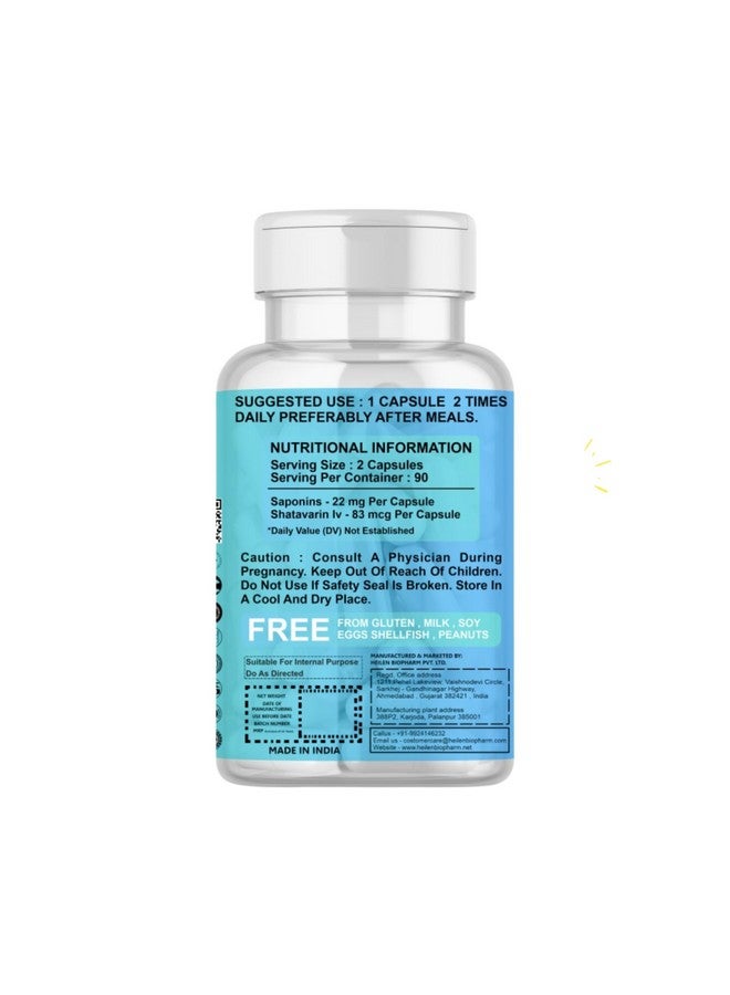 Heilen Biopharm Heilen Biopharm Shatavari Capsules - 90 Nos., Pure & Natural, Overall Wellness  - Image 2