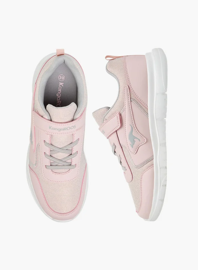 كانغاروس Women's Panelled Sports Shoes with Hook and Loop Closure
