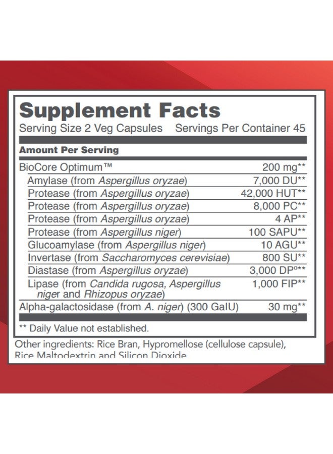 Protocol For Life Balance Protocol BioCore Enhanced Enzymes - Helps Digest Beans & Cruciferous Vegetables* - Digestion Supplement* - Amylase & Lipase - Kosher & Vegan - 90 Veg Capsules - Image 2