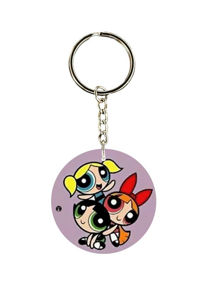 Cartoon Printed Dual Sided Keychain