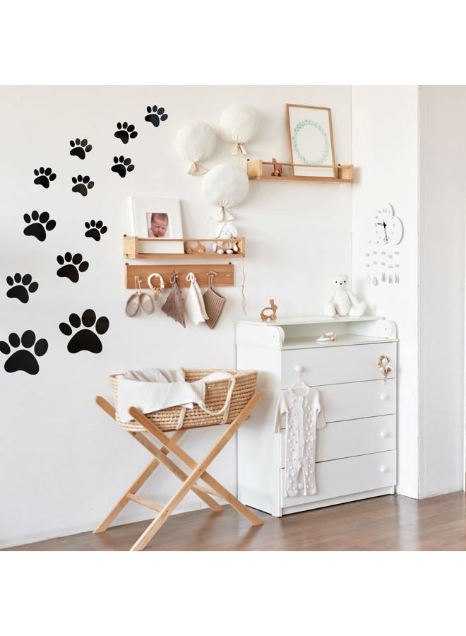 Tenare 14 Pieces Mirror Paw Stickers Kit Dog Prints Wall Stickers Acrylic Paw Stickers DIY Removable Wall Paw Decorations 3 Sizes for Children - Image 5