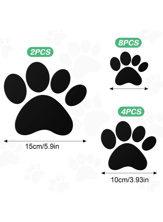 Tenare 14 Pieces Mirror Paw Stickers Kit Dog Prints Wall Stickers Acrylic Paw Stickers DIY Removable Wall Paw Decorations 3 Sizes for Children - Image 2