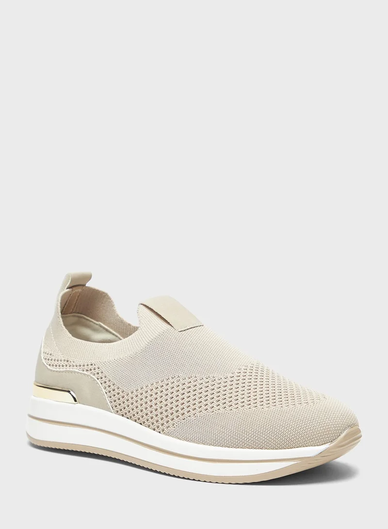Celeste Kint Fabric Plain Low Top Sneakers