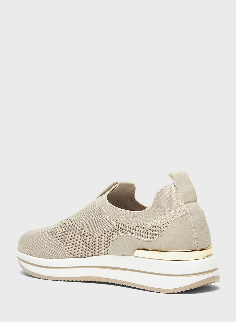 Celeste Kint Fabric Plain Low Top Sneakers