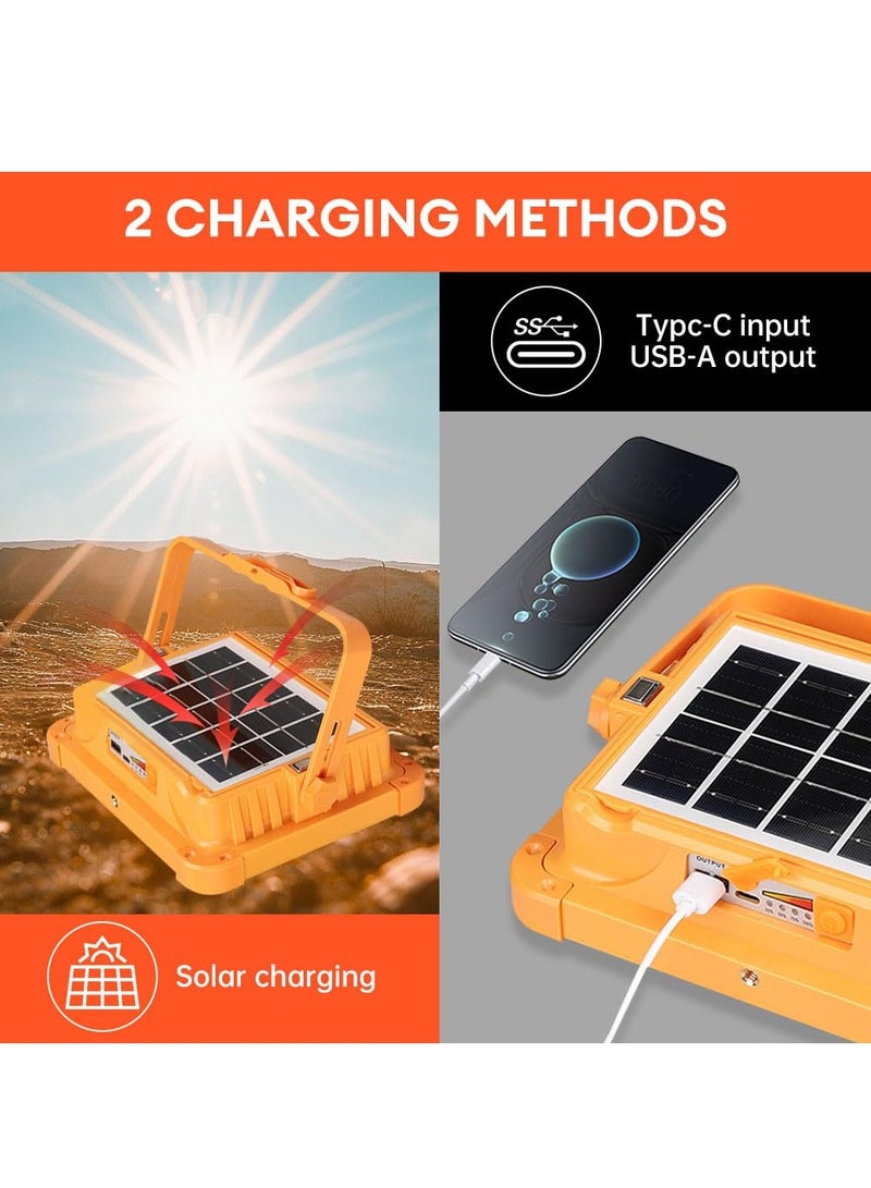 XiuWoo Rechargeable Work Light, Portable LED Floodlight with 4 Brightness Modes, 4800W Super Bright Security Light, USB Charging, Waterproof for Camping, Fishing, Hiking, and Emergency - Image 4