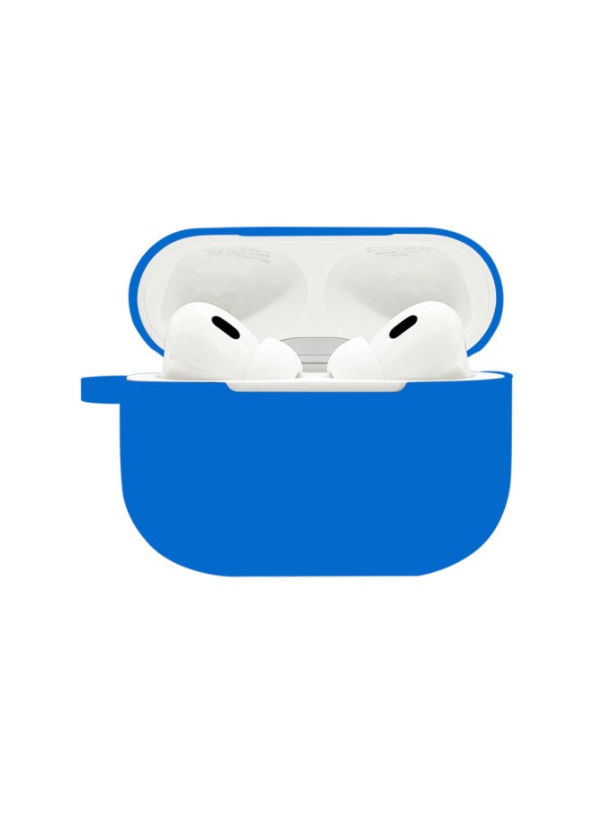 Generic - Suitable For Airpods Pro2 Protective Case Silicone Case Airpods4 Apple Wireless Bluetooth Headset Case-Color:Dark Blue (with Hanging Ears 1.2mm)-Applicable Models:Airpods Pro2 Naked - Image 1