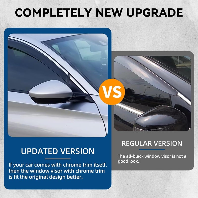 LQQDP 4pcs Smoke Tint Window Visors with Chrome Trim for 2012-2017 Camry - Image 4