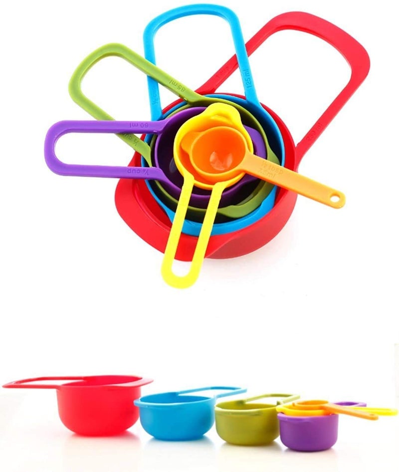 CONNECTWIDE STORE77 6Pcs Rainbow Colorful Measuring Cups and Spoons Set Includes12Tbls 1Tbls14 Cup13 Cup12 Cup1cup Capacity250ml 125ml 85ml 60ml 15ml 75m Baking Measuring Cups Spoons Random Color  - Image 4