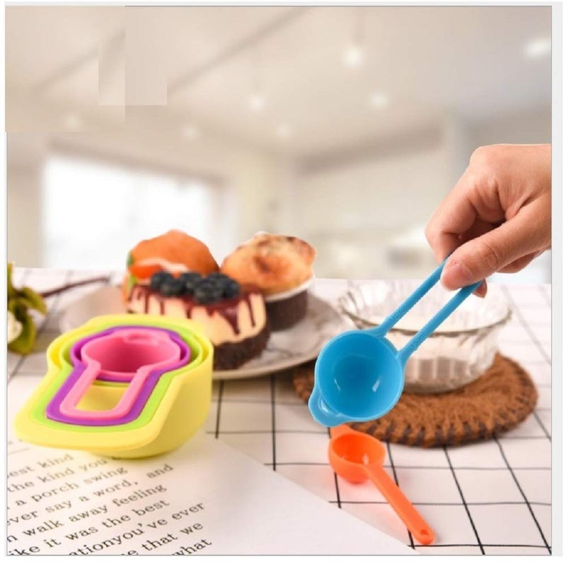 CONNECTWIDE STORE77 6Pcs Rainbow Colorful Measuring Cups and Spoons Set Includes12Tbls 1Tbls14 Cup13 Cup12 Cup1cup Capacity250ml 125ml 85ml 60ml 15ml 75m Baking Measuring Cups Spoons Random Color  - Image 3