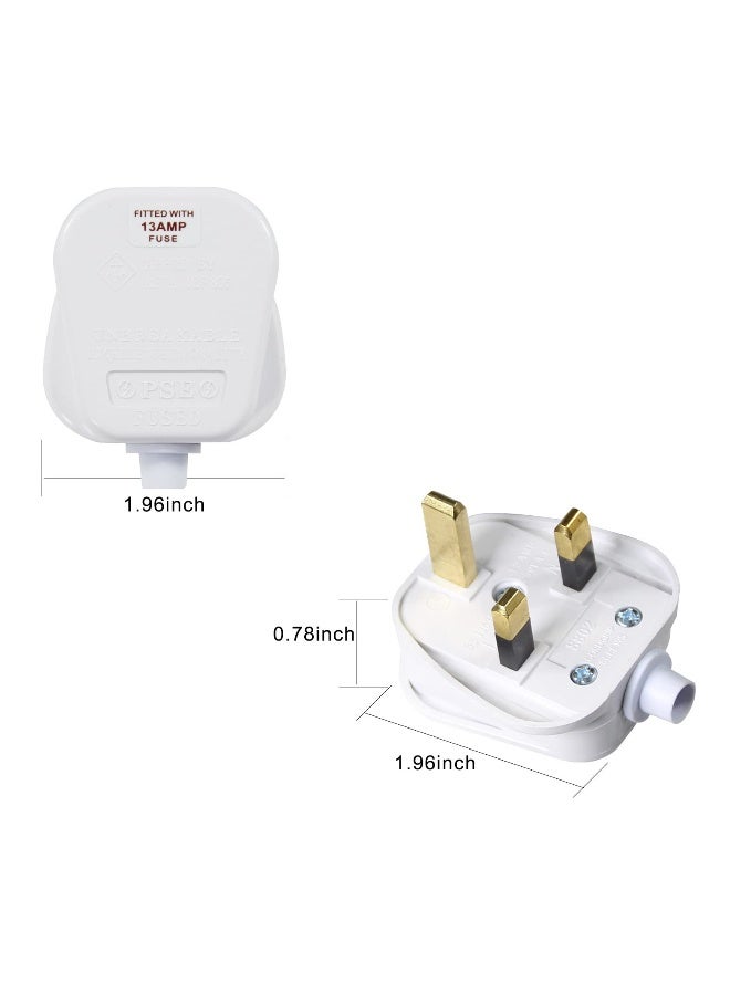 SYOSI 3 Pin UK Plug 13A Fused 250V Mains Plugs, UK Mains Plug for 13A 250V Black 3 Pin Plug 50-60 Hz (2Pcs) - Image 5