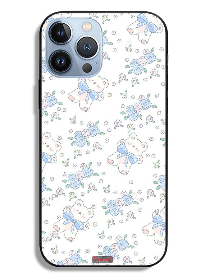 Tolwak Apple iPhone 13 Pro Max Protective Case Cute Teddy Bear And Flowers Icon - Image 2