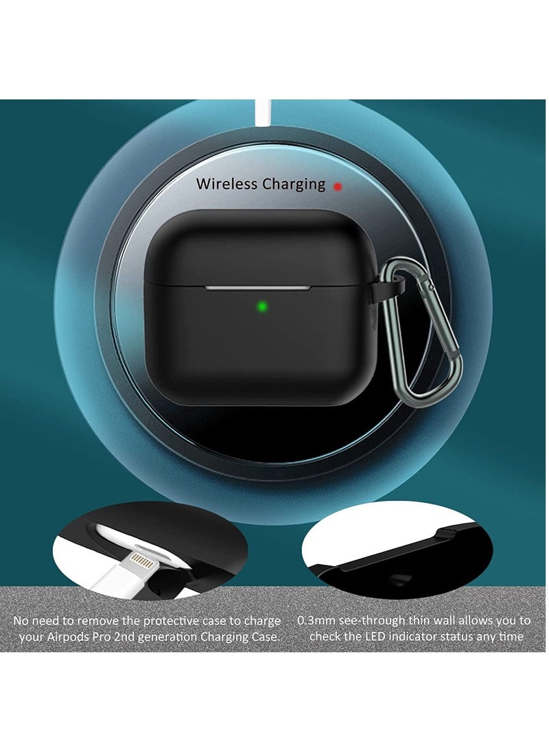 TWEGGON - Apple Airpods Pro 2 Case Silicone Case for Apple Airpods Pro 2 Black - Image 1
