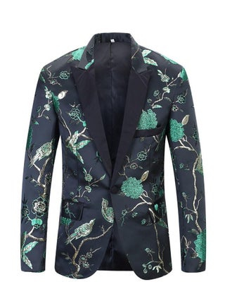 Pattern Printed Casual Suit Jacket