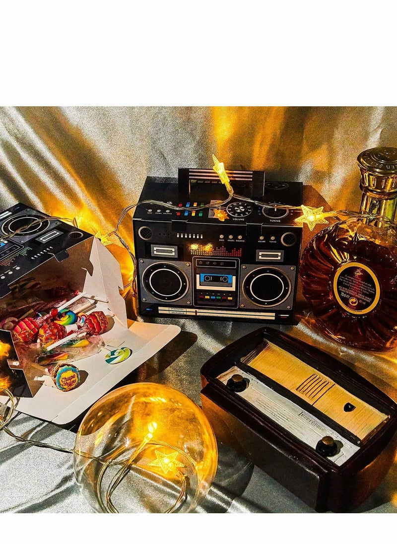 Y&D - 80s Party Favor Boxes, Novelty Boom 90s Theme Retro Radio Decorations Hip Hop Supplies Table Centerpieces for 1980s Music Birthday - Image 1