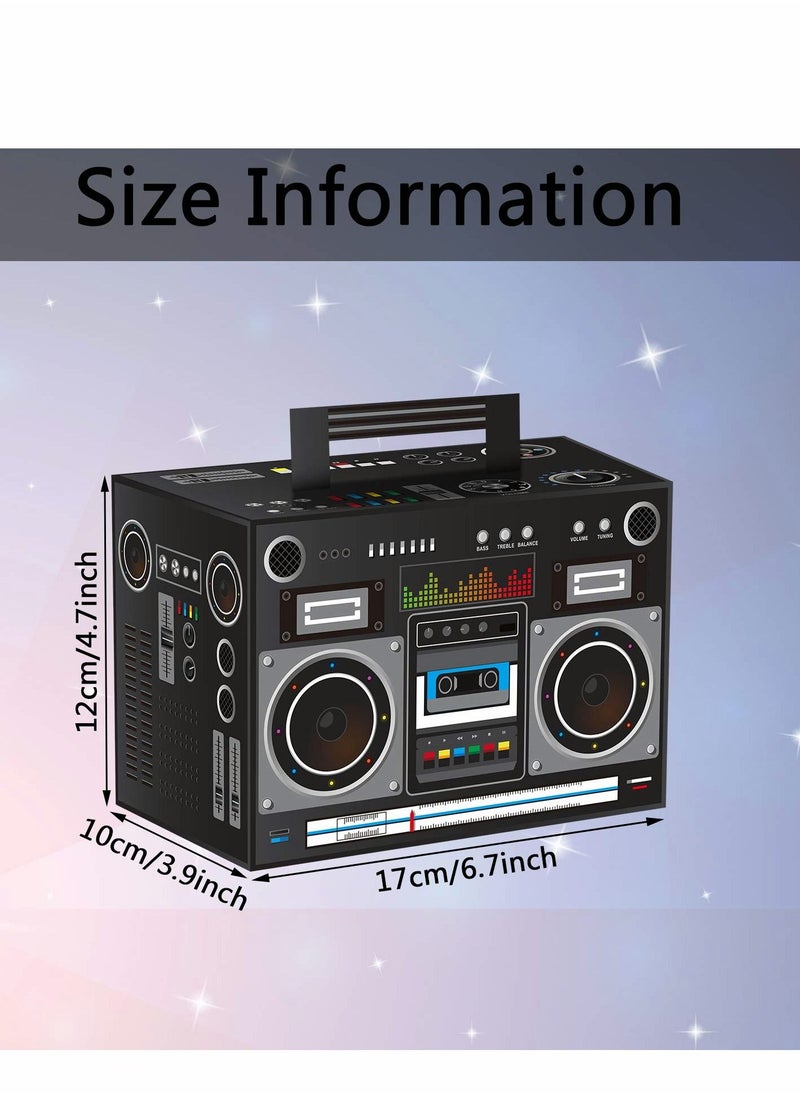 Y&D - 80s Party Favor Boxes, Novelty Boom 90s Theme Retro Radio Decorations Hip Hop Supplies Table Centerpieces for 1980s Music Birthday - Image 1
