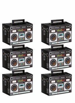 80s Party Favor Boxes, Novelty Boom 90s Theme Retro Radio Decorations Hip Hop Supplies Table Centerpieces for 1980s Music Birthday