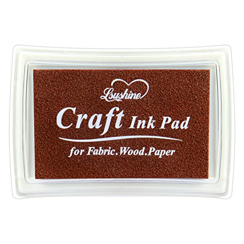 Lsushine Craft Ink Pad for Rubber Stamps Paper Wooden Fabric Scrapbooking NonToxic Finger Ink Pads for Kids Brown - Image 1