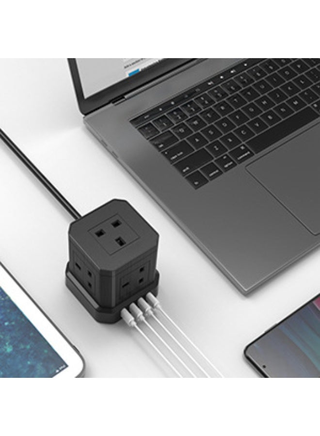 XICEN Power Strip with USB Port, Power Tower with 5 AC Scooter, 4 USB Charge Port(3.0A), 2 M Flat Extension Cord, Surge Protector Compact for Home, Office, Dorm, Hotel, Travel - Image 5