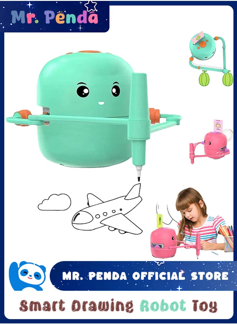 Mr. Penda Smart Drawing Robot for Kids, Montessori Educational Painting Toy for 3+ with Voice Interaction, Automatic Drawing Guide, Magic Drawing Robot with 100 Learning Word Cards, Ideal Gift for 3+ Year Old Boys Girls (Mint Green)  - Image 1