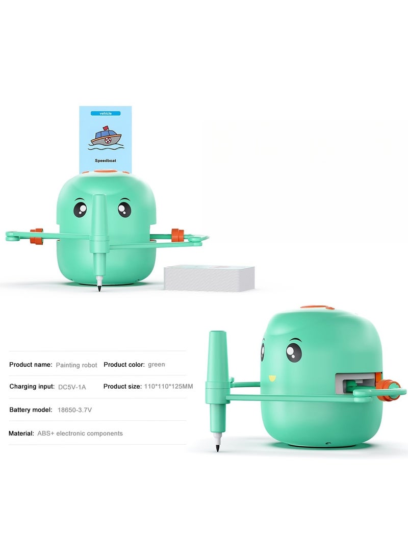Mr. Penda Smart Drawing Robot for Kids, Montessori Educational Painting Toy for 3+ with Voice Interaction, Automatic Drawing Guide, Magic Drawing Robot with 100 Learning Word Cards, Ideal Gift for 3+ Year Old Boys Girls (Mint Green)  - Image 2
