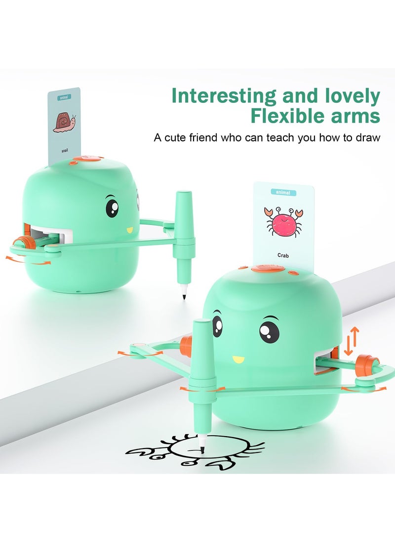 Mr. Penda Smart Drawing Robot for Kids, Montessori Educational Painting Toy for 3+ with Voice Interaction, Automatic Drawing Guide, Magic Drawing Robot with 100 Learning Word Cards, Ideal Gift for 3+ Year Old Boys Girls (Mint Green)  - Image 4