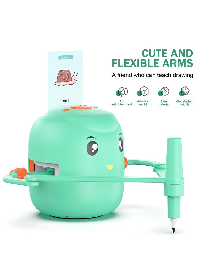 Mr. Penda Smart Drawing Robot for Kids, Montessori Educational Painting Toy for 3+ with Voice Interaction, Automatic Drawing Guide, Magic Drawing Robot with 100 Learning Word Cards, Ideal Gift for 3+ Year Old Boys Girls (Mint Green)  - Image 5