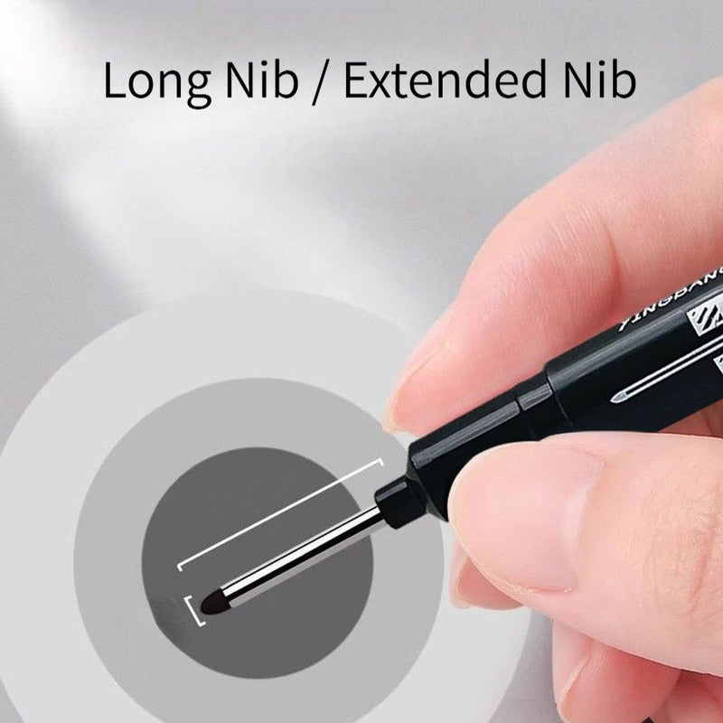 Blue 4 Pack Based Erasable Extended Nib Deep Hole Marker For Tile Woodworking And Drilling Multi Purpose Pen - Image 3