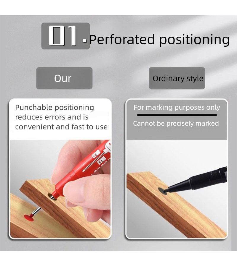Blue 4 Pack Based Erasable Extended Nib Deep Hole Marker For Tile Woodworking And Drilling Multi Purpose Pen - Image 2