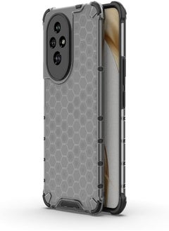 UNBLACK UNBLACK Phone case compatible with Honor 200 [Honeycomb Design] Drop Protection, Ultra Thin TPU + PC Transparent Silicone Protective Case, Shockproof case for Honor 200 (Black) 