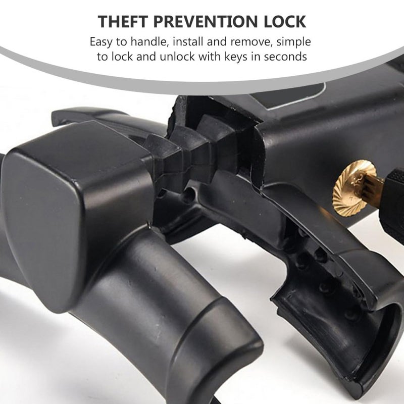 T Style Steering Wheel Lock Anti Theft Device with Rocket Cylinder Black for Cars Trucks - Image 4