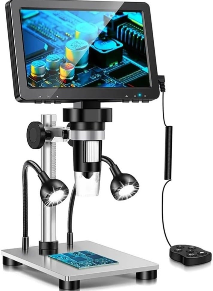 والالا طقم مجهر 7 بوصة ميكروسكوب LCD 1200X ميكروسكوب رقمي كاميرا 1080P HD نطاق لحام أداة إصلاح مكبر عملة مع 10 محولات عدسة المجهر الضوئي LED - Image 1