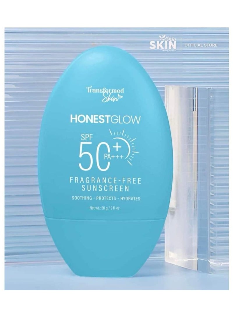 Transformed Skin Honest Glow Fragrance Free Sunscreen