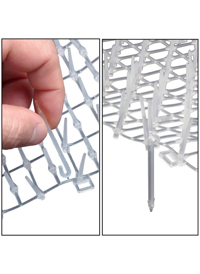 TAPIX Cat Scat Mat Clear (8 Ft.) With 6 Staples, Anti-Cat Network With Spikes Digging Stopper - Cat Deterrent Mat For Indoor And Outdoor  - Image 3
