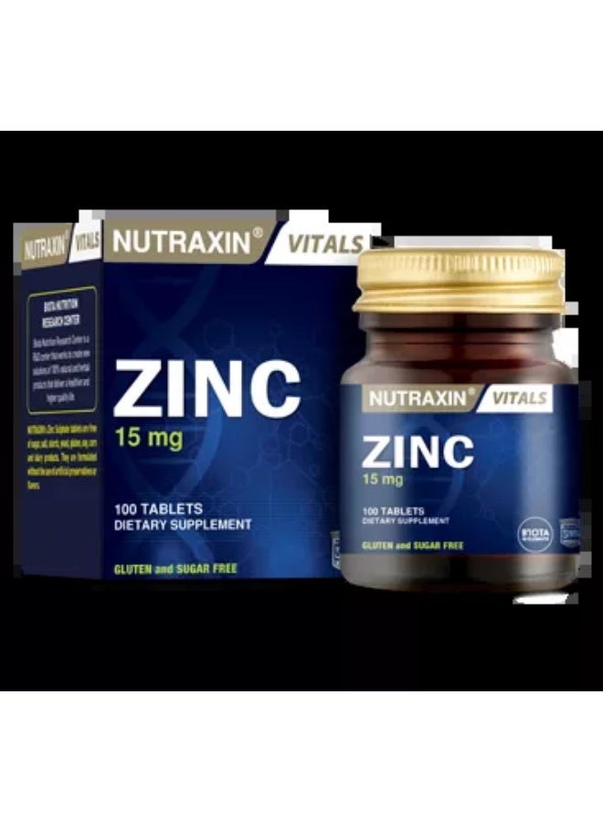 NUTRAXIN Vitals Zinc Sulphate 15 Mg 100 Tablets