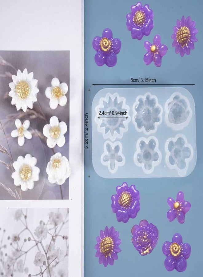 Yayatty 3 PCS 3D Flower Pendant Silicone Molds, Flower Resin Molds Daisy Resin Molds Jewelry Pendants Mould Earrings Necklace Making Tool - Image 5