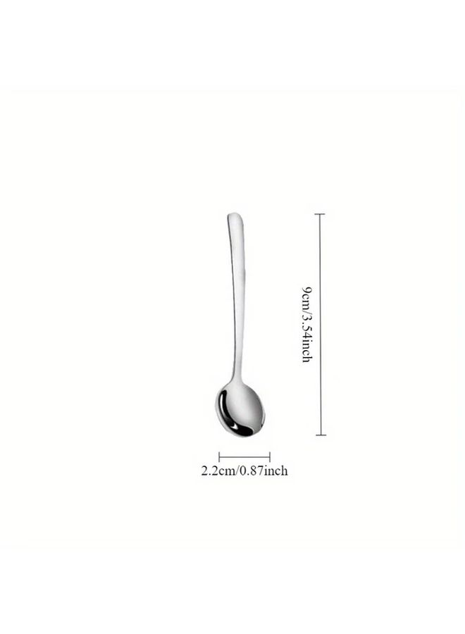 1pc Stainless Steel Coffee Spoon Mini Round Seasoning Spoon High Quality - Image 5