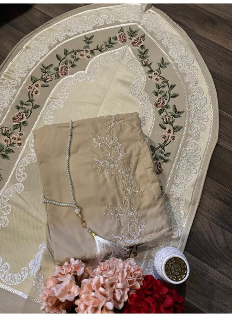 مسك طقم سجادة مع شرشف صلاة نسائي - Image 1