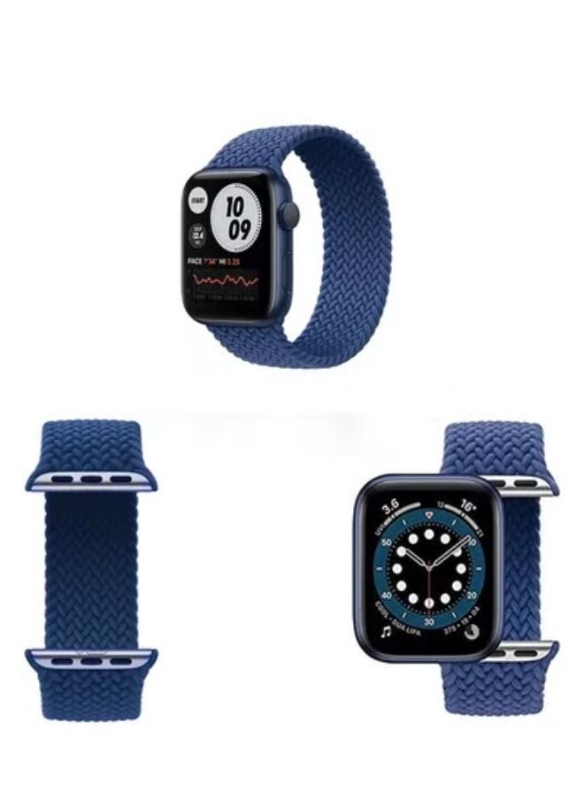 Braided Solo Loop Watch Band Compatible for Apple Watch Series 1/2/3/4/5/6/7/SE with 44/42mm Elastic Nylon Straps
