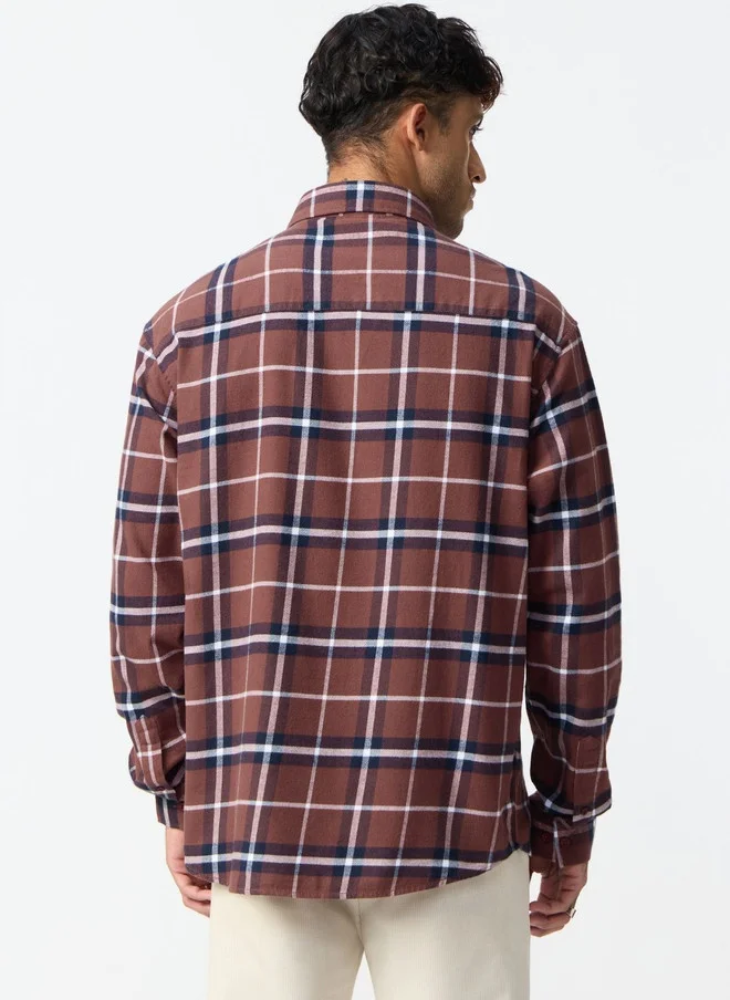 The Souled Store  The Souled Store Men's Brown Checked Casual Shirt  | Best Price UAE