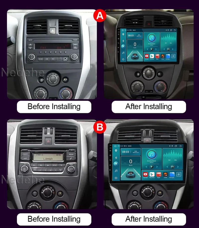 Vierex Fit Nissan Sunny Car Stereo Nissan Micra Versa Android Car Radio 2014-2020 With Apple Carplay Android Auto Wireless WiFi DSP FM&AM BT AHD Camera Included (2+32GB Carplay (B) - Image 2