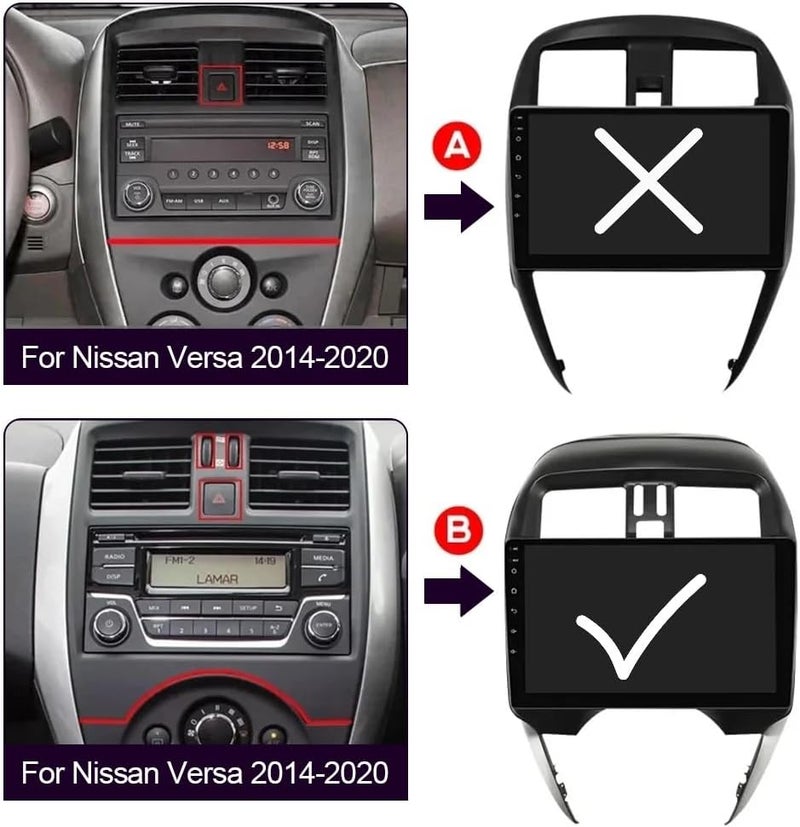 Vierex Fit Nissan Sunny Car Stereo Nissan Micra Versa Android Car Radio 2014-2020 With Apple Carplay Android Auto Wireless WiFi DSP FM&AM BT AHD Camera Included (2+32GB Carplay (B) - Image 3