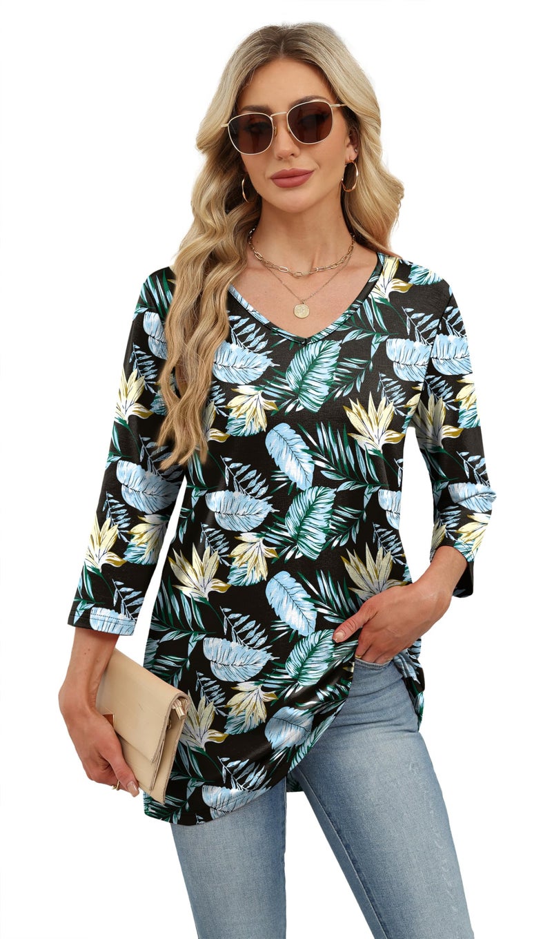 OFEEFAN Plus Size Spring Clothes For Women Women'S Tops, Tees & Blouses Floral 03 3XL - Image 3