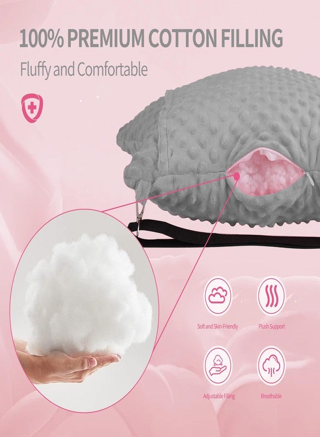 okmaba Hysterectomy Recovery Pillow with Pocket for Ice/Hot Packs, Abdominal Surgery Support Cushion with Adjustable Strap for Women After Hysterectomy or C-Section (Grey) - Image 2