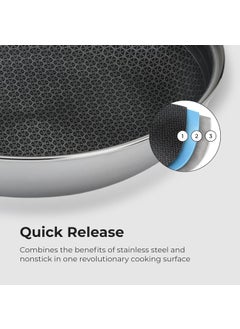 Frieling Frieling Black Cube Hybrid Stainless/Nonstick Cookware Fry Pan, 8-Inch  - Image 2
