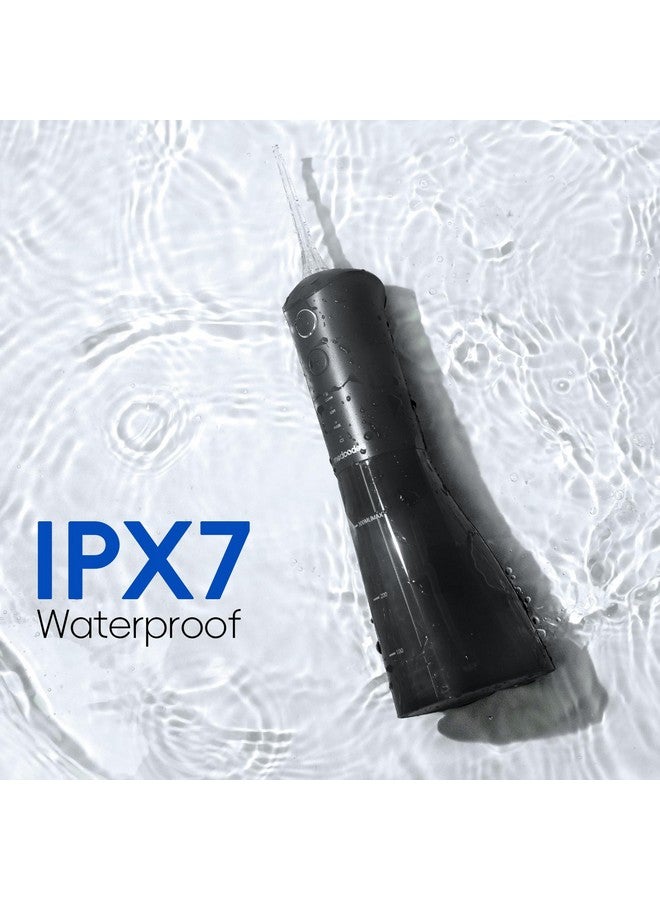 medcodes Water Dental Flosser Pick For Teeth - 3 Modes Cordless Oral Irrigator 300Ml Portable With 5 Jet Tips, 40 Days Rechargeable Ipx7 Waterproof Water Dental For Cleaning For Home Travel(Black) - Image 5